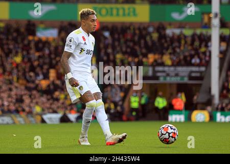 Norwich, Royaume-Uni.31 octobre 2021.Raphinha de Leeds s'est Uni en action pendant le match.Match Premier League, Norwich City v Leeds United à Carrow Road à Norwich le dimanche 31 octobre 2021. Cette image ne peut être utilisée qu'à des fins éditoriales.Utilisation éditoriale uniquement, licence requise pour une utilisation commerciale.Aucune utilisation dans les Paris, les jeux ou les publications d'un seul club/ligue/joueur. photo par Steffan Bowen/Andrew Orchard sports photographie/Alay Live news crédit: Andrew Orchard sports photographie/Alay Live News Banque D'Images