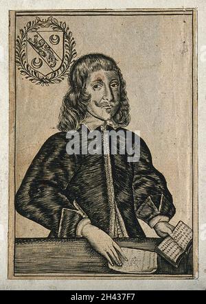 Nicholas Culpeper.Gravure de ligne, 1652. Banque D'Images