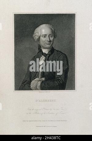 Jean le rond d'Alembert.Gravure en crépi par W. Hopwood après M. de la Tour. Banque D'Images