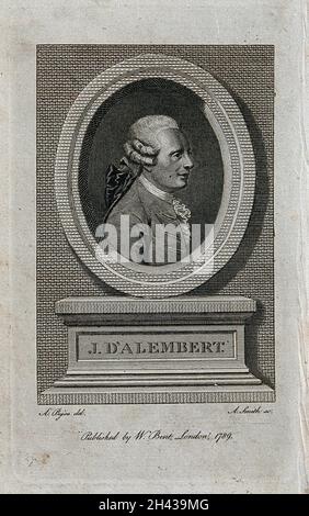 Jean le rond d'Alembert.Gravure de lignes par A. Smith après A. Pujos, 1789. Banque D'Images