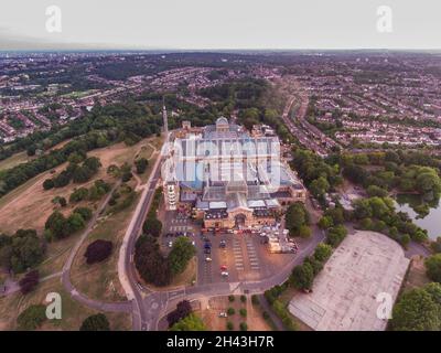 Vue aérienne de l'Alexandra Palace dans le nord de Londres Banque D'Images