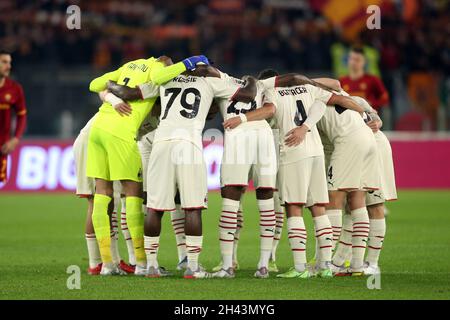 Rome, Italie.31 octobre 2021.ROME, Italie - 31.10.2021: L'ÉQUIPE DE MILAN AVANT la série italienne Un match de football entre AS ROMA vs AC MILAN au stade olympique de Rome.Crédit : Agence photo indépendante/Alamy Live News Banque D'Images