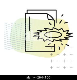 Déchiqueter les fichiers sur votre ordinateur - icône stock comme fichier EPS 10 Illustration de Vecteur