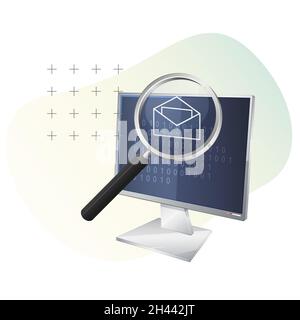 Envoyez par e-mail l'illustration de la banque de piratage et de cybercriminalité sous la forme d'un fichier EPS 10 Illustration de Vecteur