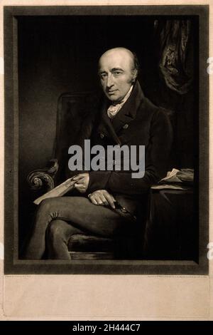 William Hyde Wollaston.Mezzotint par W. Ward, 1824, après J. Jackson. Banque D'Images