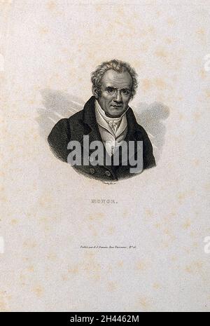 Gaspard Monge, Comte de Pelose.Lithographie. Banque D'Images