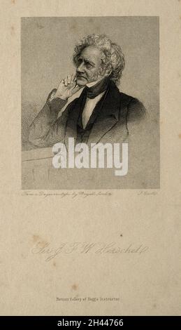 Sir John Frederick William Herschel.Gravure de lignes par F. Croll après J. Mayall. Banque D'Images