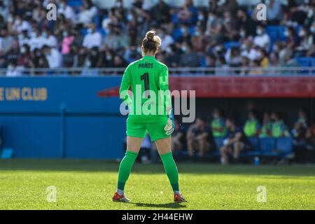 Barcelone, Espagne.31 octobre 2021.Sandra Panos du FC Barcelone vu pendant le match Primera Iberdrola entre le FC Barcelona Femeni et Real Sociedad Femenino à Estadi Johan Cruyff.final score; FC Barcelona Femeni 8:1 Real Sociedad Femenino.Crédit : SOPA Images Limited/Alamy Live News Banque D'Images