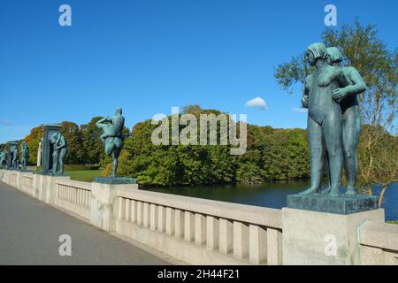 Oslo, Norvège - 7 octobre 2016 : Vigeland Park, Sculpture Park. Banque D'Images