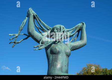 Oslo, Norvège - 7 octobre 2016 : Vigeland Park, Sculpture Park. Banque D'Images