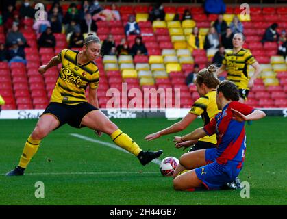 Watford, Royaume-Uni.31 octobre 2021.DAGENHAM, ANGLETERRE - OCTOBRE 31: Ylenia Priest de Watford Ladies pendant le match de championnat féminin Barclays FA entre Watford et Crystal Palace au stade Vicarage Road à Watford le 31 octobre 2021 crédit: Action Foto Sport/Alay Live News Banque D'Images