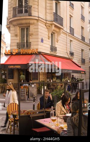 France, Paris, scène de rue, restaurant, gens, Banque D'Images