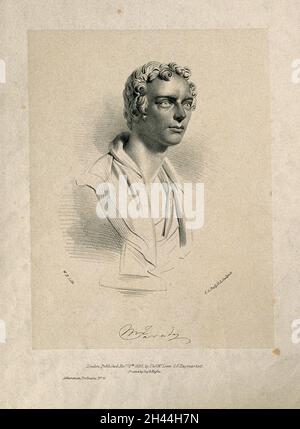 Michael Faraday.Lithographie de W. Drummond, 1835, d'après E. H. BDaily. Banque D'Images