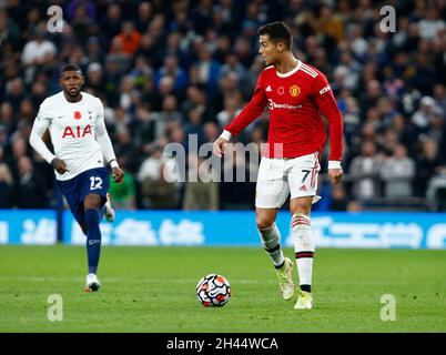 Londres, Angleterre - 30 OCTOBRE : Cristiano Ronaldo de Manchester United pendant la première ligue entre Tottenham Hotspur et Manchester United à Tottenha Banque D'Images