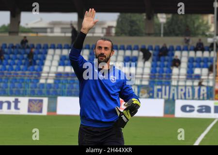 Pagani, Italie.31 octobre 2021.Pagani, Salerne, Italie - 30 octobre 2021 :Paolo Baiocco (1) gardien de but de Paganese pendant le match du championnat italien de football, Serie C, groupe C, douzième jour, Paganese contre Virtus Francavilla.Résultat final Paganese - Virtus Francavilla 2 - 1 (photo de Pasquale Senatore/Pacific Press) Credit: Pacific Press Media production Corp./Alay Live News Banque D'Images