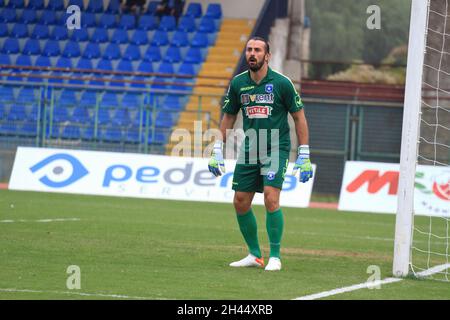 Pagani, Italie.31 octobre 2021.Pagani, Salerne, Italie - 30 octobre 2021 :Paolo Baiocco (1) gardien de but de Paganese pendant le match du championnat italien de football, Serie C, groupe C, douzième jour, Paganese contre Virtus Francavilla.Résultat final Paganese - Virtus Francavilla 2 - 1 (photo de Pasquale Senatore/Pacific Press) Credit: Pacific Press Media production Corp./Alay Live News Banque D'Images