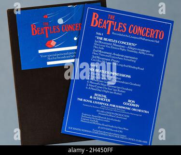 Memories of EMI - ensemble de cassettes contenant le Concerto des Beatles enregistré au Liverpool Philharmonic Hall par le Royal Liverpool Philharmonic Orchestr Banque D'Images