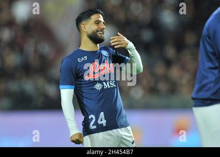 Salerno, Italie.31 octobre 2021.Lorenzo Insigne joueur de Napoli, pendant le match de la série italienne Un championnat entre Salerntana vs Napoli résultat final, match joué au stade Arechi à Salerno.Salerno, Italie, 31 octobre 2021.(Photo par Vincenzo Izzo/Sipa USA) crédit: SIPA USA/Alay Live News Banque D'Images