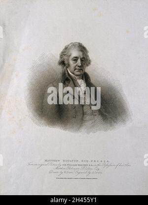 Matthew Boulton.Gravure à l'aide d'une crépète par A. Cardon, 1812, après W. Evans, après Sir W. Beechey, 1799. Banque D'Images