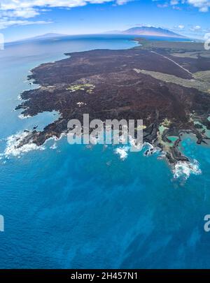 La réserve naturelle d'Ahihi-Kinau a été créée en 1973 pour préserver et protéger le plus récent écoulement de lave sur Maui et l'écosystème du récif corallien le plus proche Banque D'Images