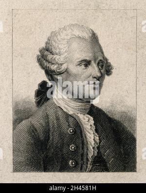 Jean le rond d'Alembert.Gravure de ligne. Banque D'Images