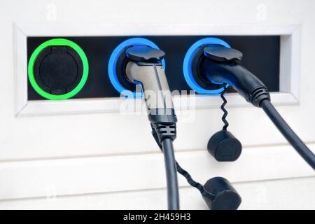 Connecteur de chargeur de voiture électrique pour la charge de la prise de véhicule électrique parking EV chargeur de voiture recharge de batterie station de charge de véhicule électrique.VÉ Banque D'Images