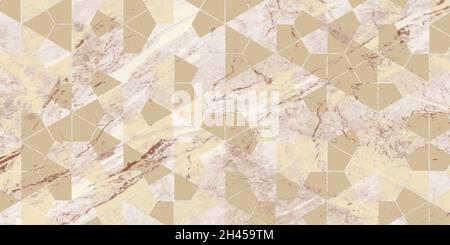 Motif géométrique abstrait de forme polygonale couleur pastel et texture marbre Illustration de Vecteur