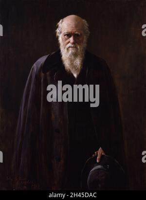 Un portrait du biologiste Charles Darwin qui a été le pionnier de l'étude de l'évolution Banque D'Images