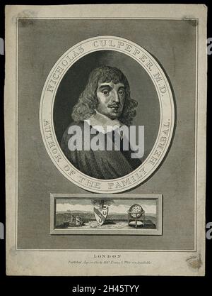 Nicholas Culpeper.Gravure de lignes par J. Chapman [?], 1814. Banque D'Images