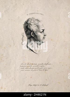 Nicolas-René-Dufriche, Baron Desgenettes.Lithographie par Emirène. Banque D'Images