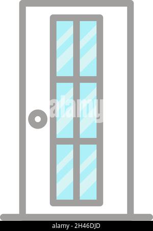 Porte moderne en verre, illustration, vecteur, sur fond blanc. Illustration de Vecteur