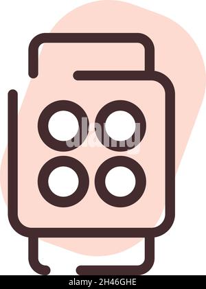 Montre intelligente, illustration, vecteur, sur fond blanc. Illustration de Vecteur