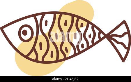 Poisson rouge de mer, illustration, vecteur, sur fond blanc. Illustration de Vecteur