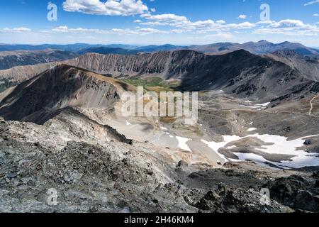 Randonnée dans les sommets de Grays et Torreys, Keystone, Colorado, États-Unis Banque D'Images
