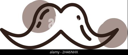 Moustache à la taille, illustration, vecteur, sur fond blanc. Illustration de Vecteur