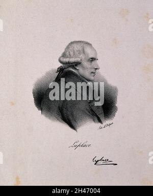 Pierre Simon, marquis de Laplace.Lithographie. Banque D'Images