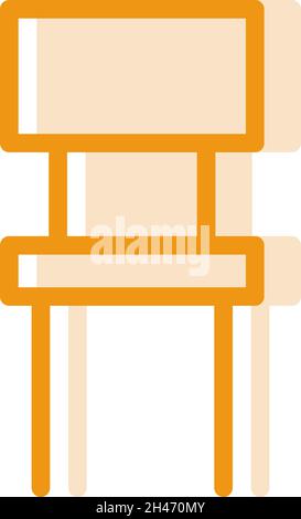 Chaise d'école orange, illustration, vecteur, sur fond blanc. Illustration de Vecteur
