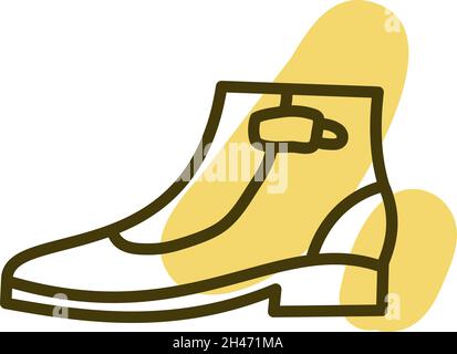 Bottes jaunes pour hommes, illustration, vecteur, sur fond blanc. Illustration de Vecteur