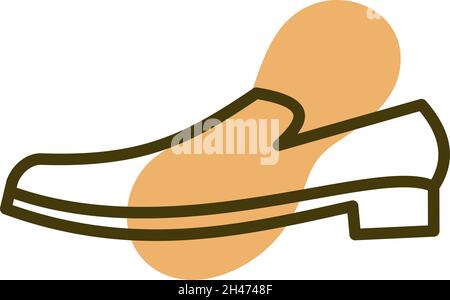 Chaussures de bureau orange pour hommes, illustration, vecteur, sur fond blanc. Illustration de Vecteur