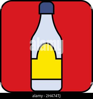 Bouteille de vodka, illustration, vecteur, sur fond blanc. Illustration de Vecteur