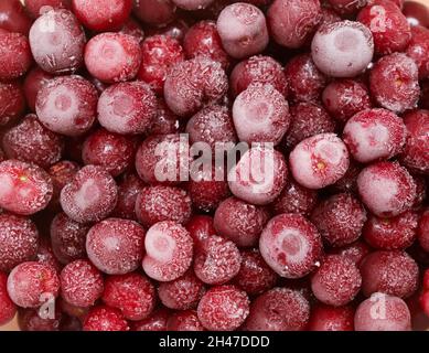 Gros plan des cerises glacées Banque D'Images