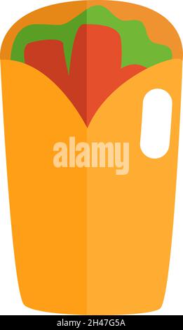 Shawarma de restauration rapide, illustration, vecteur, sur fond blanc. Illustration de Vecteur