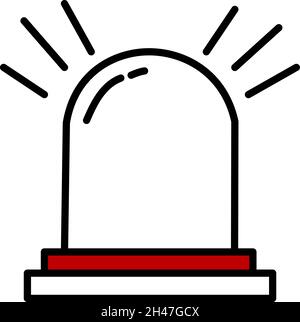 Sirène incendie, illustration, vecteur, sur fond blanc. Illustration de Vecteur