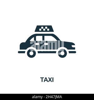 Icône taxi.Panneau monochrome de la collection Big City LIFE.Illustration de l'icône Creative taxi pour la conception Web, les infographies et bien plus encore Illustration de Vecteur