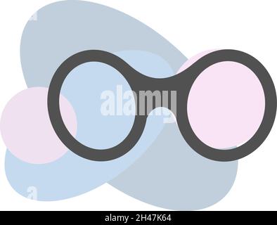 Lunettes circulaires noires, illustration, vecteur, sur fond blanc. Illustration de Vecteur