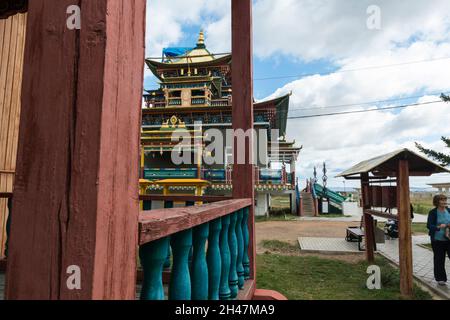 Vue d'un dugan dans l'Ivolginsky Datsan, Buryatia, Russie Banque D'Images