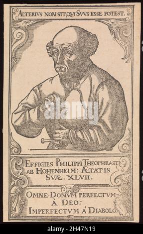 Aureolus Theophrastus Bombastus von Hohenheim [Paracelsus].Coupe de bois, 1540. Banque D'Images