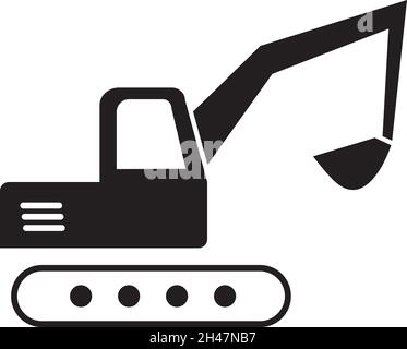 Panneau d'équipement de construction de pelle hydraulique.Motifs graphiques vectoriels imprimables. Illustration de Vecteur