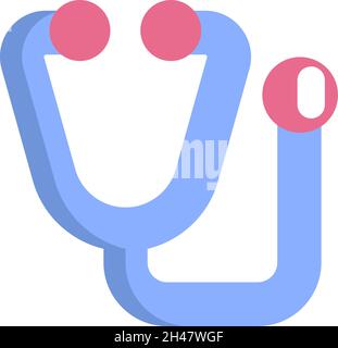 Stéthoscope médical, illustration, vecteur, sur fond blanc. Illustration de Vecteur