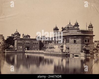 Le Temple d'Or, Amritsar, Inde.Photo de Felice Beato, ca.1858. Banque D'Images